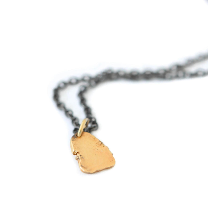 Hammered Gold Nugget Necklace by Elle Naz Jewelry