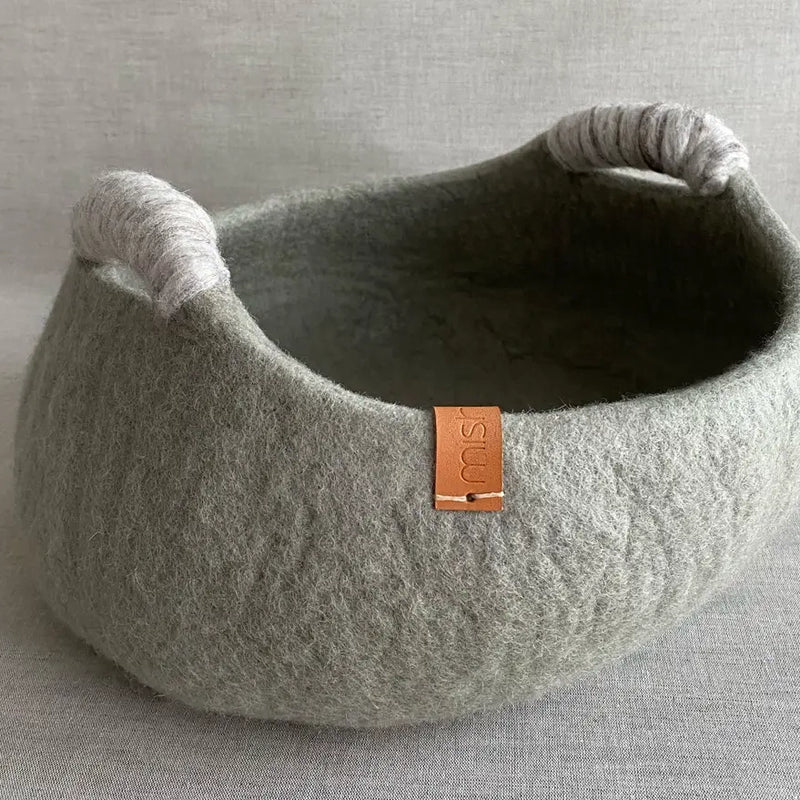 Bimba Felt Wool Basket in Neutral by Mishum