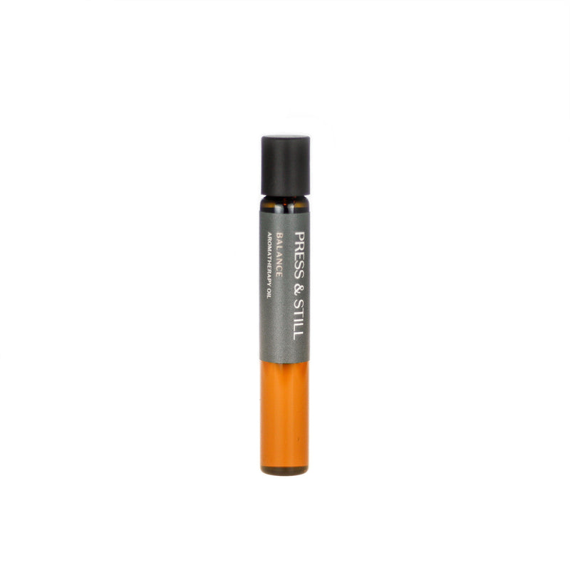 Balance aromatherapy oil (0.33 fl oz/10 ml). Organic jojoba exquisitely scented with geranium, lemongrass, rhododendron leaf and patchouli essential oils.